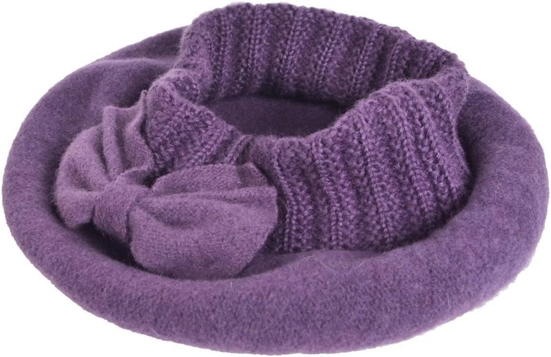 VECRY Lady French Beret 100% Wool Beret Floral Dress Beanie Winter Hat - Image 3